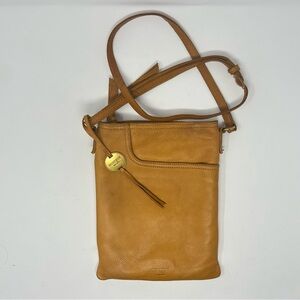 Margot‎ New York Pebbled Leather Crossbody Bag Mustard Tan Camel